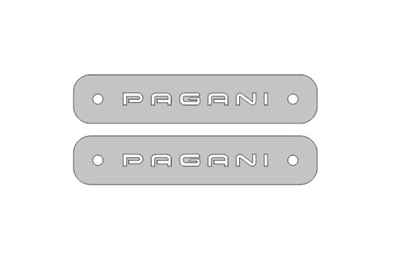 Stainless Steel Floor Mats Emblems Set Badges with Pagani Logo Car Mats Badges Decoin