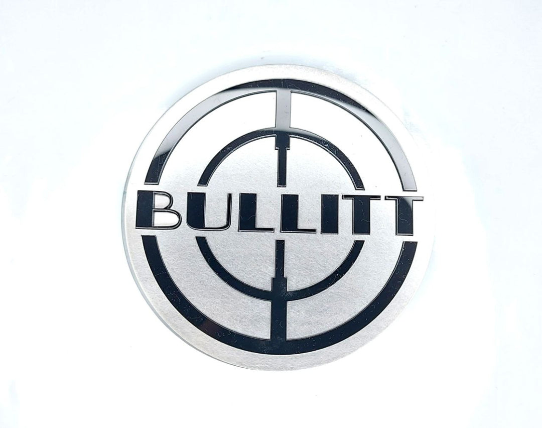 Ford Mustang stainless steel Radiator Grille emblem with Bullitt logo (type 2) Ford emblems decoinfabric