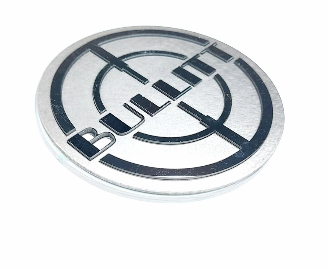 Ford Mustang stainless steel Radiator Grille emblem with Bullitt logo (type 2) Ford emblems decoinfabric