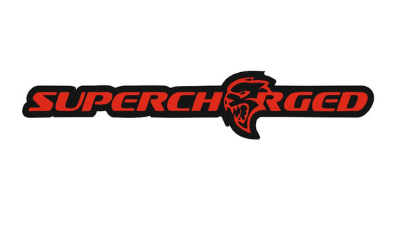 Chrysler tailgate trunk rear emblem with Supercharged + Hellcat logo
