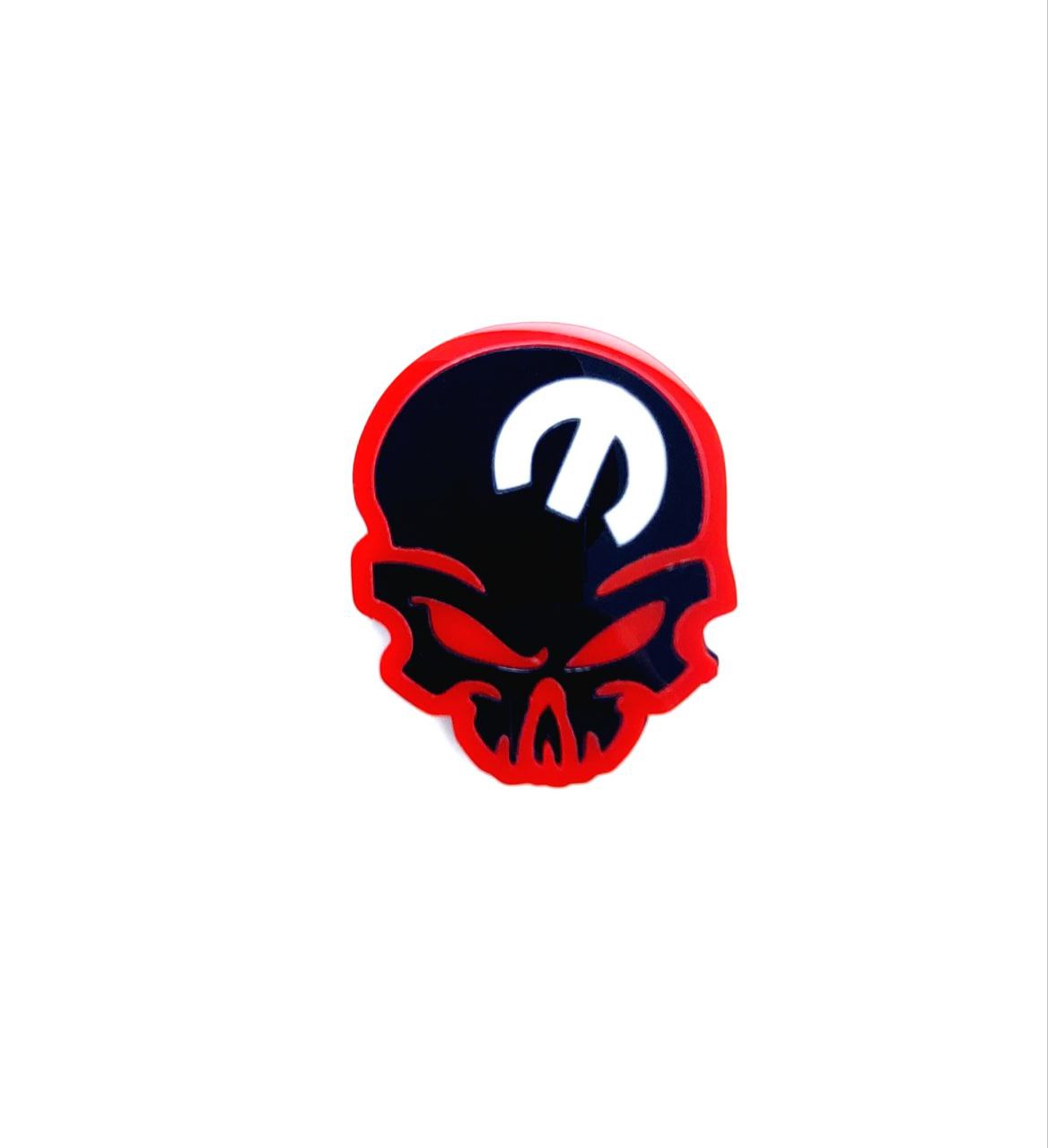 Dodge Challenger trunk rear emblem between tail lights with Mopar Skull logo (Type 6) Dodge emblems decoinfabric