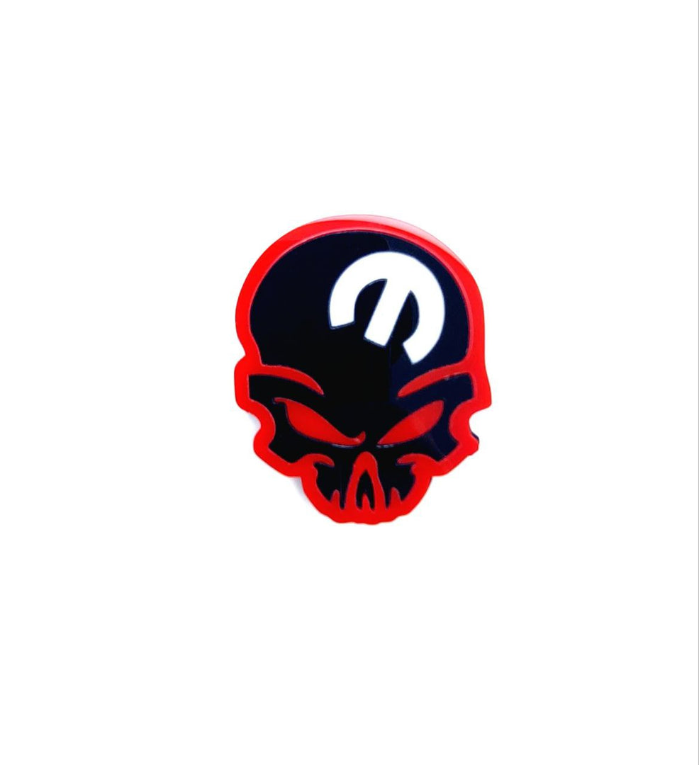 DODGE Radiator grille emblem with Mopar Skull logo (type 7) Dodge emblems decoinfabric