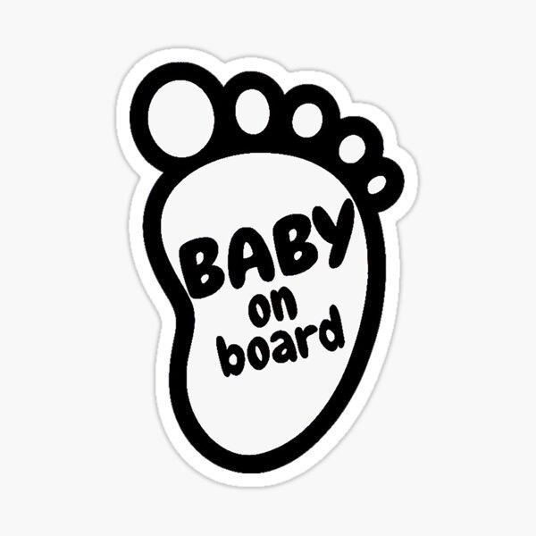 Radiator grille emblem with Baby on Board logo (Type 8) Custom design emblems decoinfabric