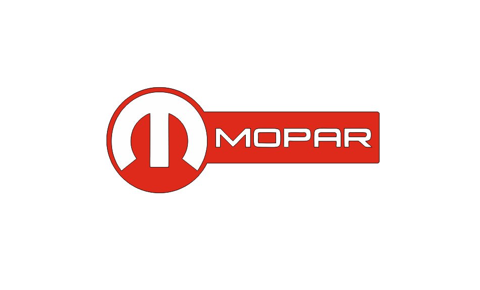 Dodge tailgate trunk rear emblem with Mopar logo (type 18)