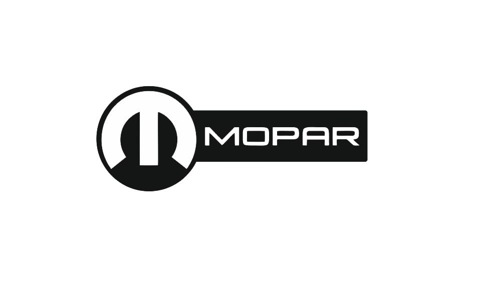 DODGE Radiator grille emblem with Mopar logo (type 18) Dodge emblems decoinfabric BLACK WHITE