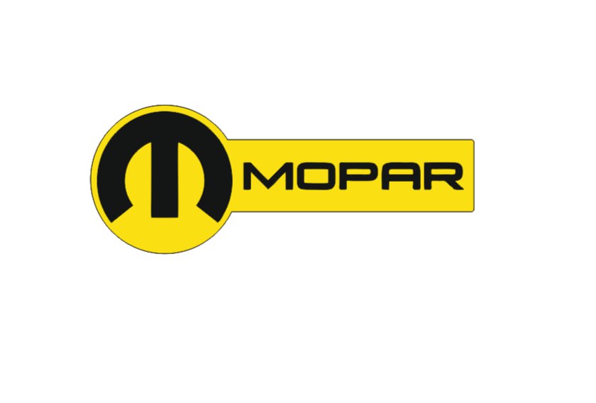 Chrysler emblem for fenders with Mopar logo (type 17) Chrysler emblems decoinfabric YELLOW BLACK