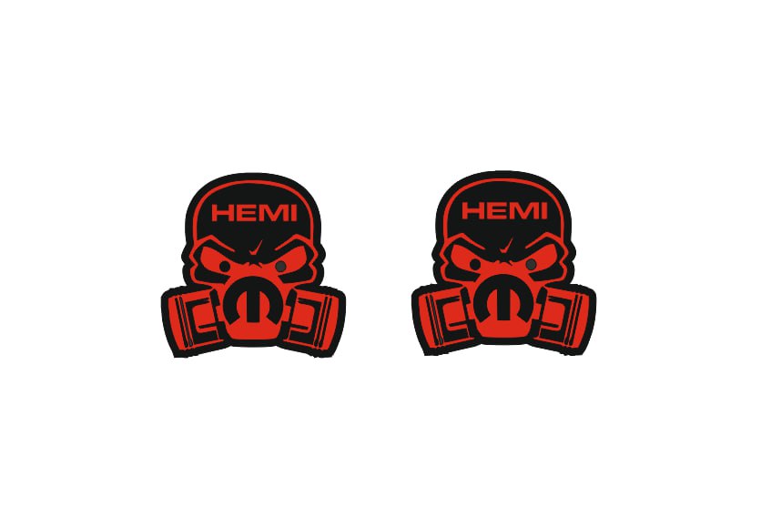 Dodge Emblem & Badges set with Mopar Hemi Piston Gas logo Dodge emblems decoinfabric BLACK RED