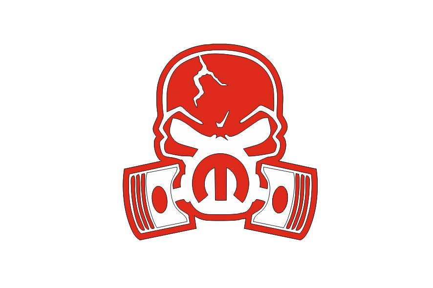 DODGE Radiator grille emblem with Mopar Piston Gas Mask logo Dodge emblems decoinfabric