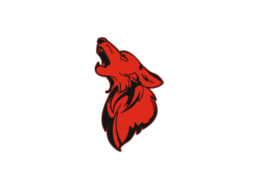 Ford Mustang Radiator grille emblem with Coyote logo (type 4) Ford emblems decoinfabric BLACK RED