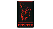 Ford Mustang tailgate trunk rear emblem with Coyote logo (type 5) Ford emblems decoinfabric BLACK RED