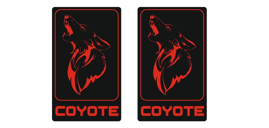 Ford Mustang Emblem & Badges set with Coyote logo (type 5) Ford emblems decoinfabric