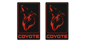 Ford Mustang emblem for fenders with Coyote logo (type 5) Ford emblems decoinfabric BLACK RED