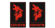 Ford Mustang emblem for fenders with Coyote logo (type 6) Ford emblems decoinfabric BLACK RED