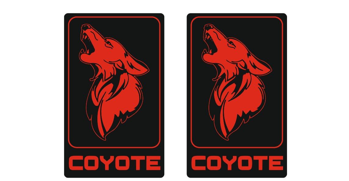 Ford Mustang Emblem & Badges set with Coyote logo (type 6)