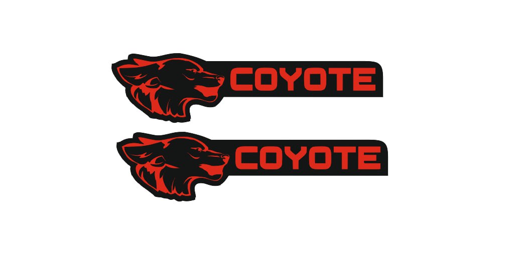 Ford Mustang Emblem & Badges set with Coyote logo (type 8) Ford emblems decoinfabric
