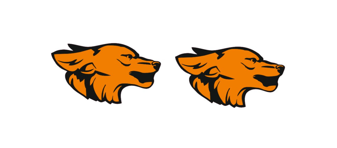Ford Mustang Emblem & Badges set with Coyote logo (type 9) Ford emblems decoinfabric BLACK ORANGE