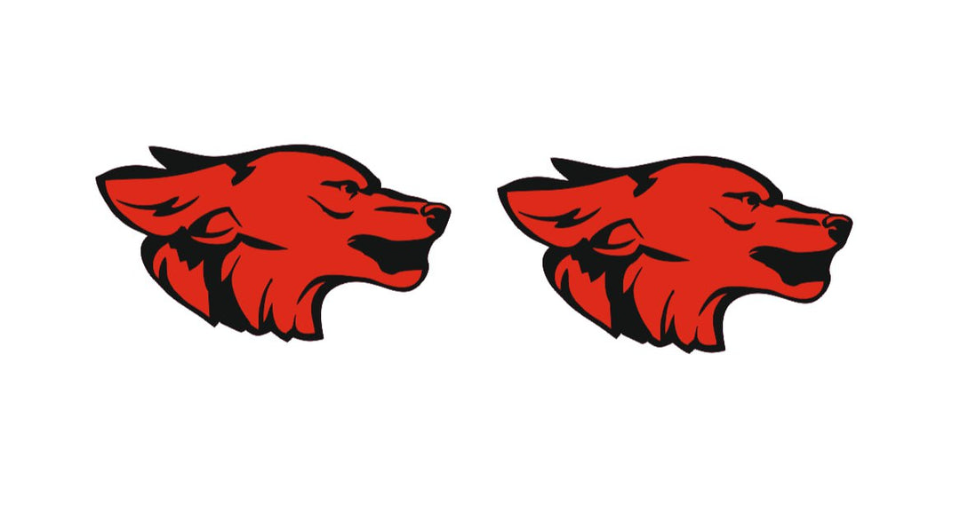 Ford Mustang Emblem & Badges set with Coyote logo (type 9) Ford emblems decoinfabric BLACK RED