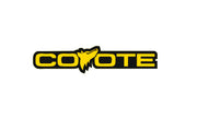 Ford Mustang tailgate trunk rear emblem with Coyote logo (type 10) Ford emblems decoinfabric BLACK YELLOW