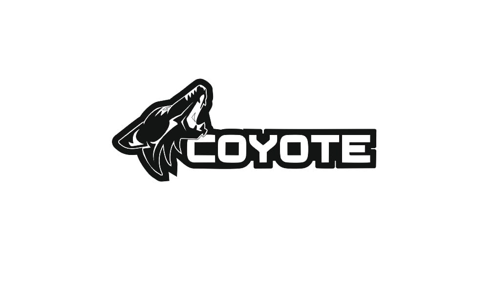 Ford Mustang tailgate trunk rear emblem with Coyote logo (type 11) Ford emblems decoinfabric BLACK WHITE