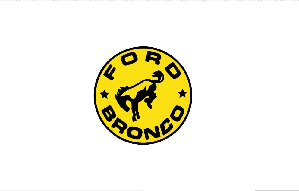Ford Bronco Emblem & Badges set with Bronco logo (Type 2) Ford emblems decoinfabric BLACK YELLOW