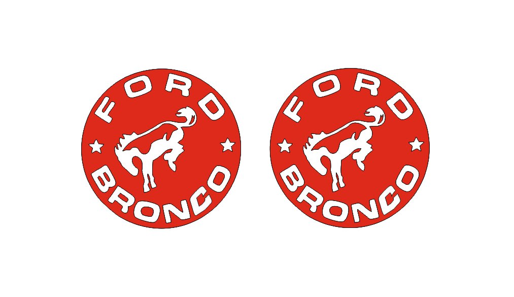 Ford Bronco emblem for fenders with Bronco logo (Type 2) Ford emblems decoinfabric RED WHITE