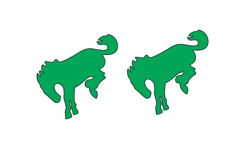 Ford Bronco Emblem & Badges set with Bronco logo (Type 4) Ford emblems decoinfabric BLACK GREEN