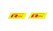 Volkswagen emblem (badges) for fenders with R-Line logo (type 4) Volkswagen emblems decoinfabric YELLOW RED