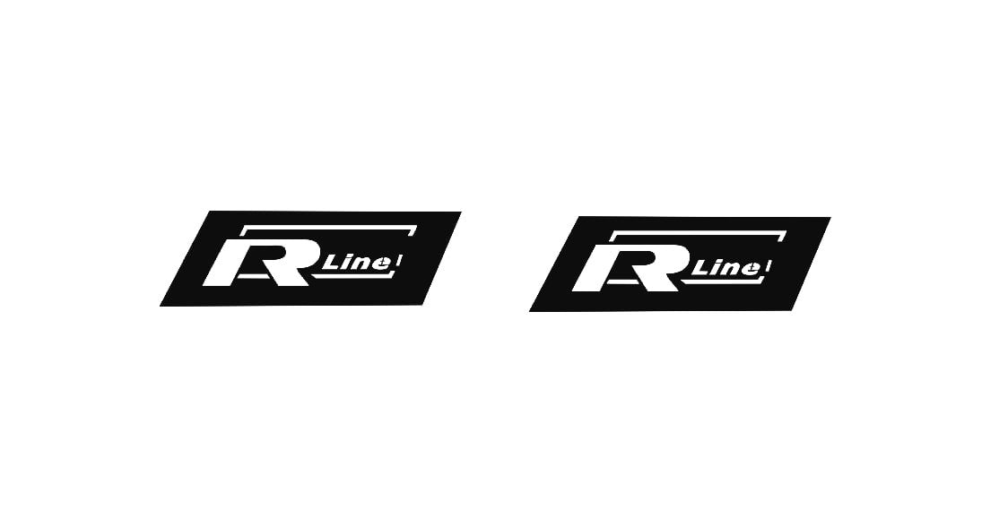 Volkswagen emblem (badges) for fenders with R-Line logo (type 4)