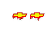 Chevrolet emblem for fenders with Chevrolet Blood logo Fender decoinfabric RED YELLOW