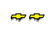 Chevrolet emblem for fenders with Chevrolet Blood logo Fender decoinfabric BLACK YELLOW