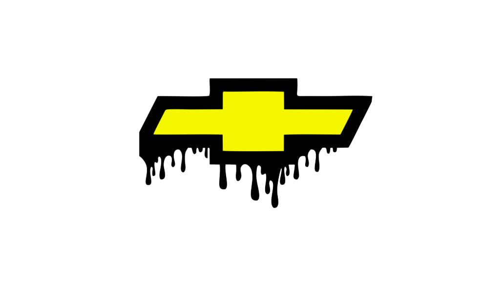 Chevrolet tailgate trunk rear emblem with Chevrolet Blood logo Chevrolet emblems decoinfabric BLACK YELLOW