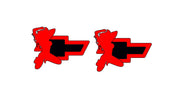 Chevrolet emblem for fenders with Chevrolet Girl logo (Type 2) Fender decoinfabric RED BLACK