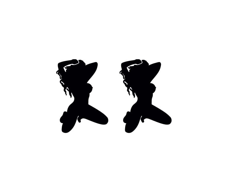 Chevrolet emblem for fenders with Chevrolet Girl logo (Type 3) Fender decoinfabric BLACK BLACK
