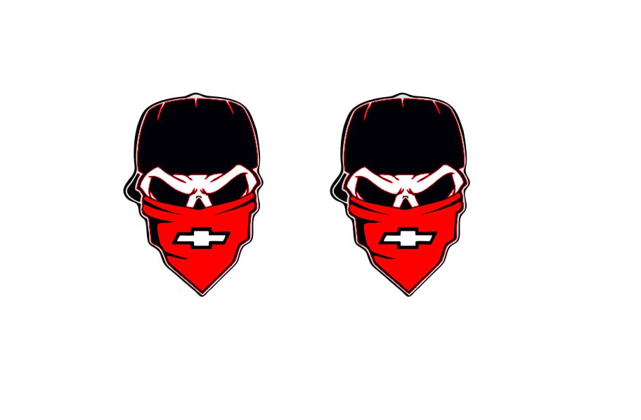Chevrolet Emblem & Badges set with Chevy Skull logo Chevrolet emblems decoinfabric