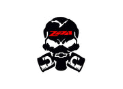 Chevrolet tailgate trunk rear emblem with Chevrolet Piston Gas Mask Z71 logo Chevrolet emblems decoinfabric BLACK WHITE