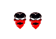 Chevrolet emblem for fenders with Chevy Skull logo (Type 3) Fender decoinfabric