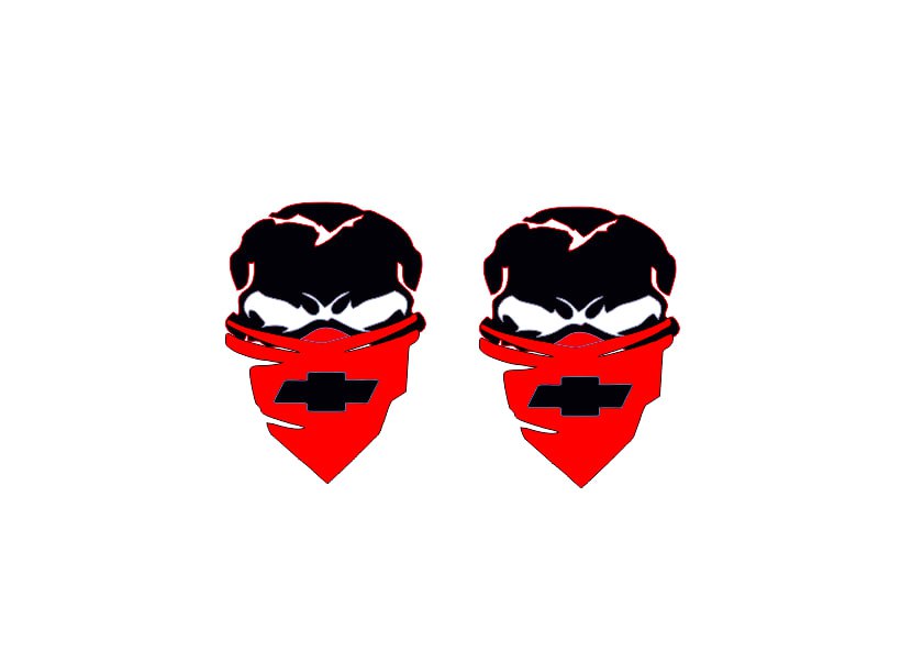 Chevrolet Emblem & Badges set with Chevy Skull logo (Type 3) Chevrolet emblems decoinfabric