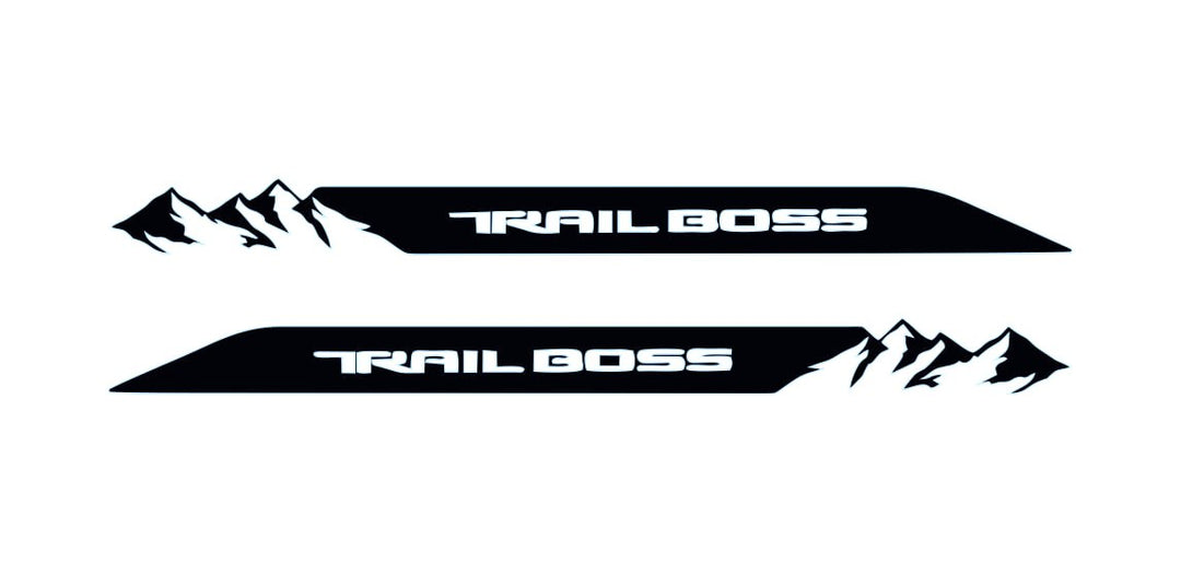 Chevrolet Emblem & Badges set with Trail Boss logo Chevrolet emblems decoinfabric BLACK WHITE