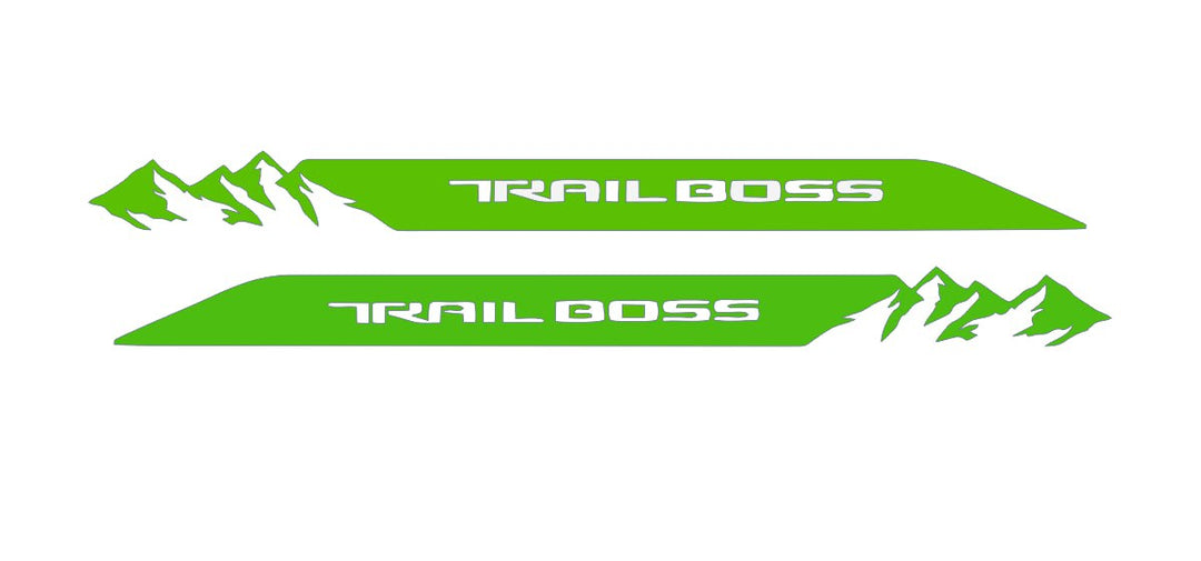 Chevrolet Emblem & Badges set with Trail Boss logo Chevrolet emblems decoinfabric GREEN WHITE
