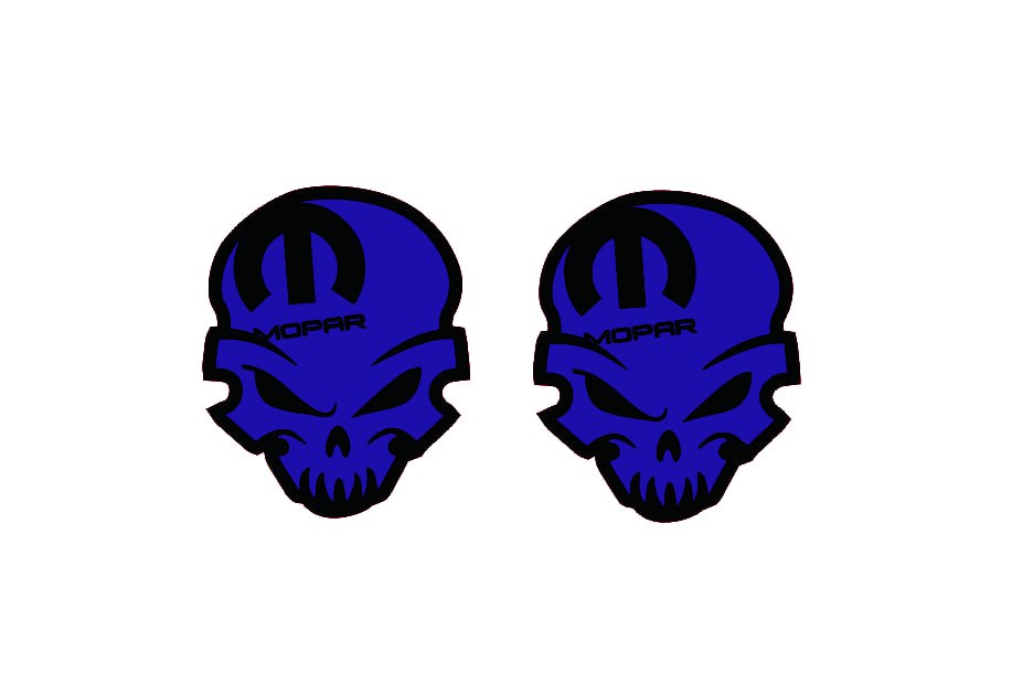 DODGE emblem for fenders with Mopar Skull logo (type 9) Dodge emblems decoinfabric BLACK BLUE