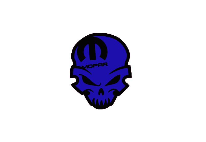 Jeep Emblem & Badges set with Mopar Skull logo (Type 9) Jeep emblems decoinfabric BLACK BLUE