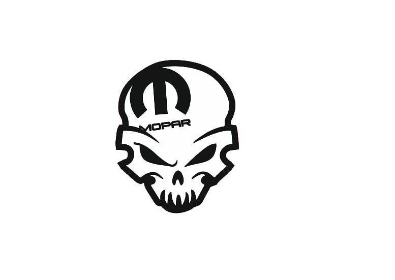 Jeep Emblem & Badges set with Mopar Skull logo (Type 9) Jeep emblems decoinfabric BLACK WHITE