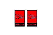 Ford Mustang emblem for fenders with Coyote logo (type 12) Ford emblems decoinfabric BLACK RED