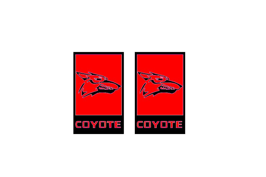 Ford Mustang Emblem & Badges set with Coyote logo (type 12) Ford emblems decoinfabric