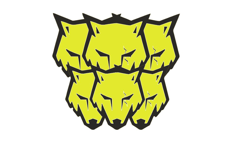 Ford Mustang Emblem & Badges set with Coyote logo (type 14) Ford emblems decoinfabric BLACK YELLOW