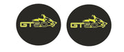 Ford Mustang emblem for fenders with GT 5.0 Coyote logo (Type 3) Ford emblems decoinfabric BLACK YELLOW