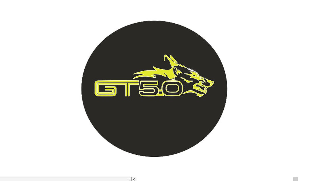 Ford Mustang Emblem & Badges set with GT 5.0 Coyote logo (Type 3) Ford emblems decoinfabric BLACK YELLOW
