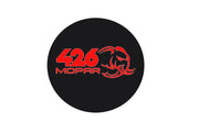 Dodge tailgate trunk rear emblem with 426 Mopar Hellephant logo (Type 2) Dodge emblems decoinfabric BLACK RED