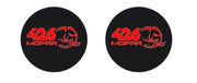 DODGE emblem for fenders with 426 Mopar Hellephant logo (Type 2) Dodge emblems decoinfabric BLACK RED
