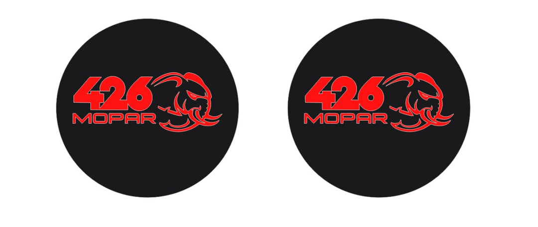 Chrysler Emblem & Badges set with 426 Mopar Hellephant logo (Type 2) Chrysler emblems decoinfabric BLACK RED